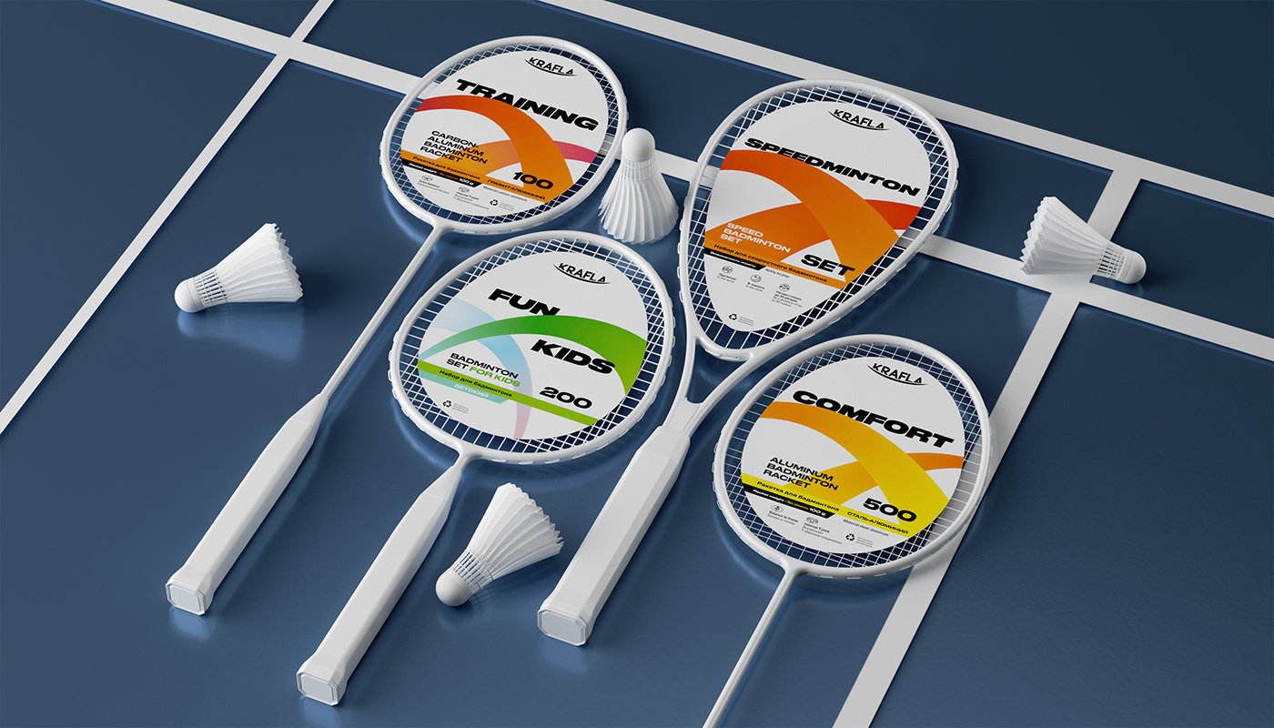 badminton Brand Design brand identity branding  Dynamic identity Packaging sport system tennis