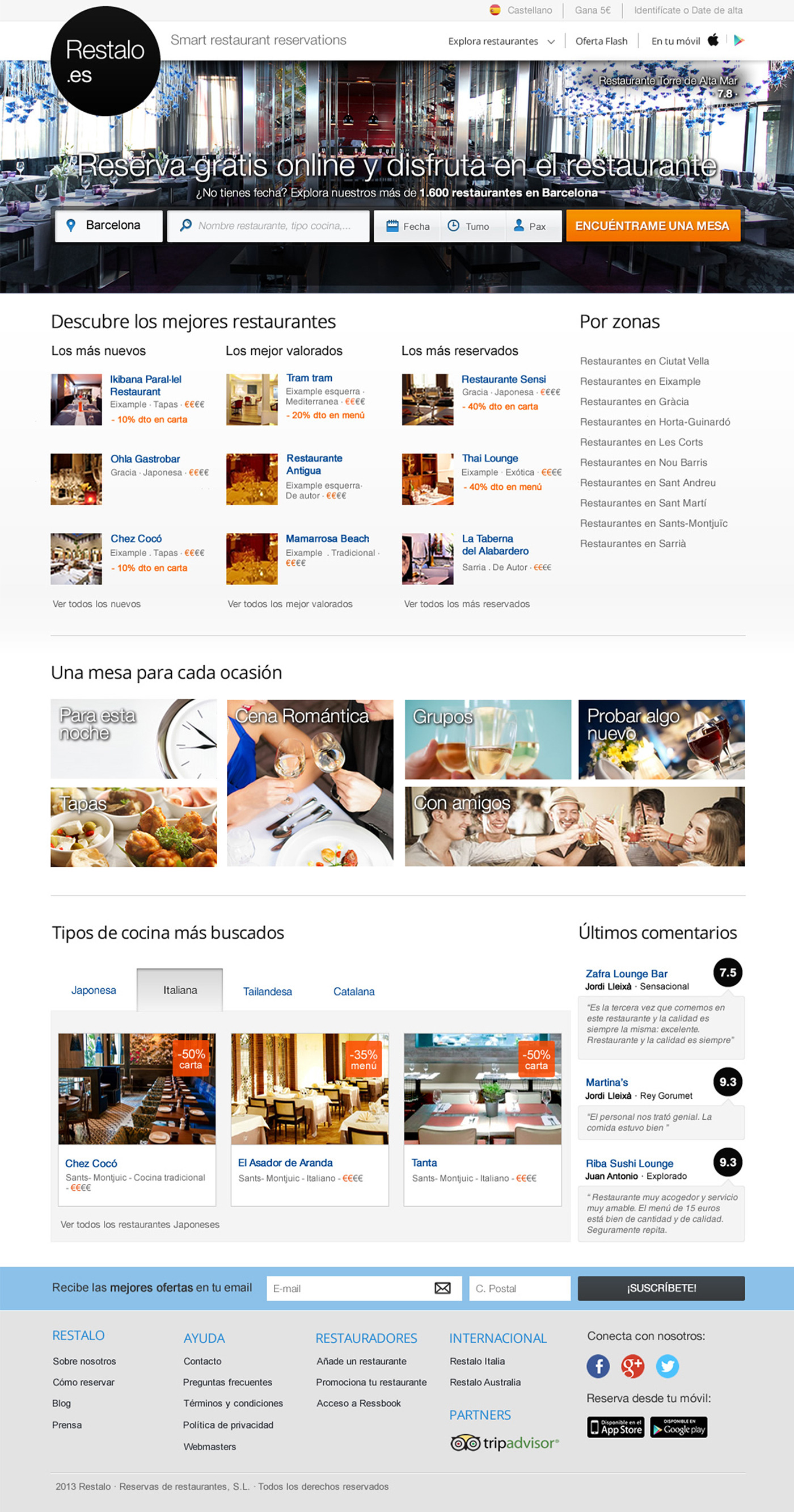restaurants UI reservation e-commerce