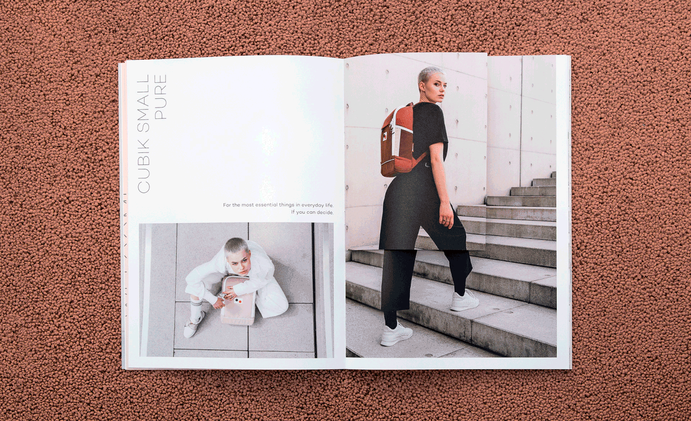 pinqponq backpack cologne Layout brochure Lookbook format softtouch Various formats Fashion 