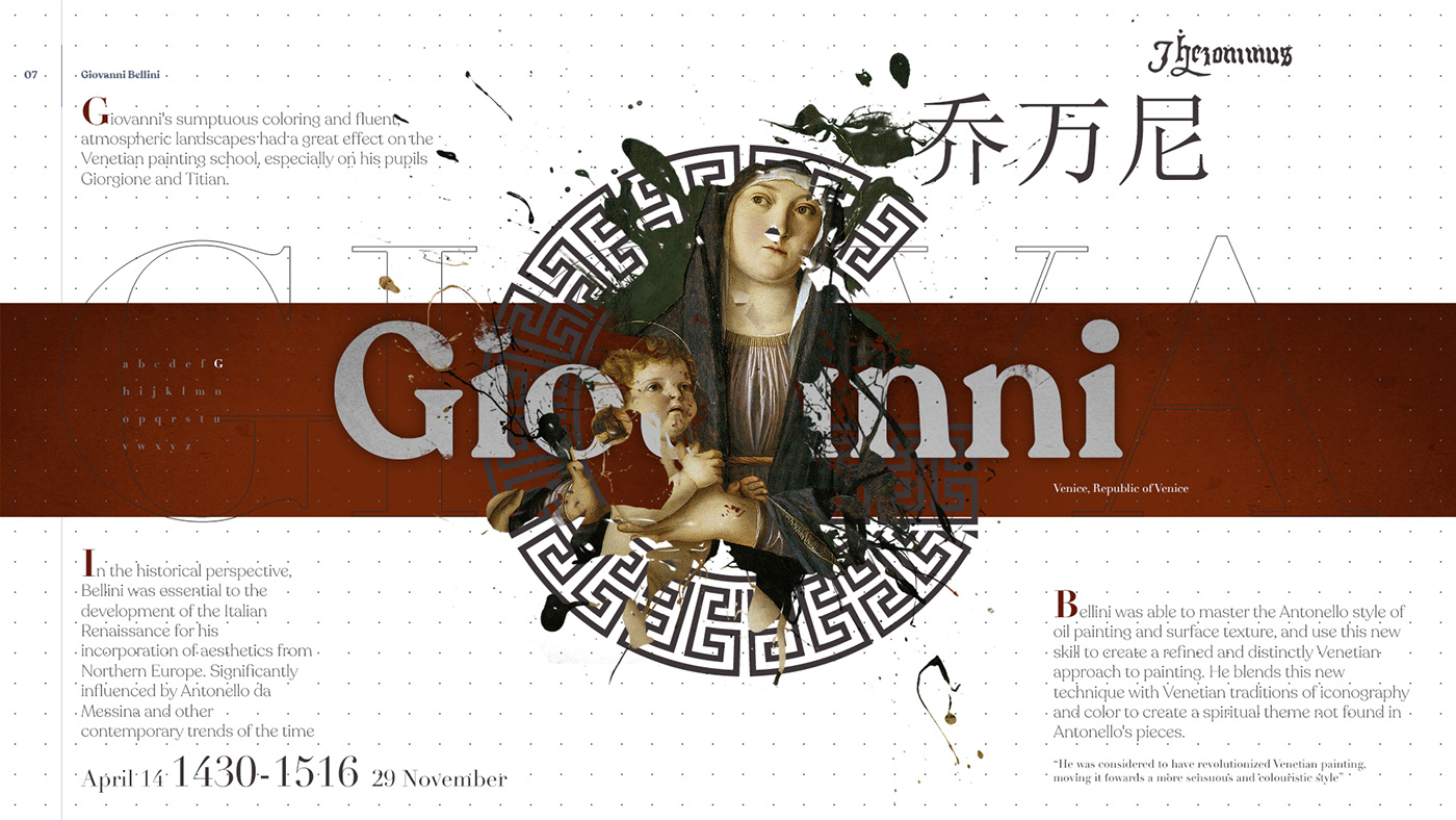 artbook caravaggio Classic Italy Leonardo raphael Renaissance interaction minimal typograhy