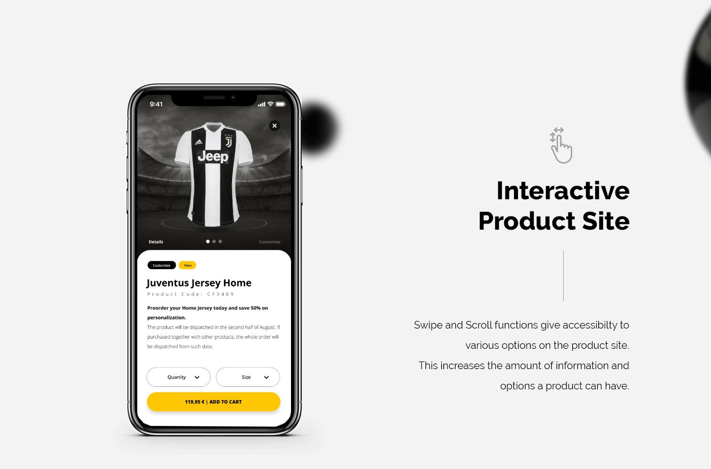 Juventus mobile shop concept design UI ux Interface ios material design