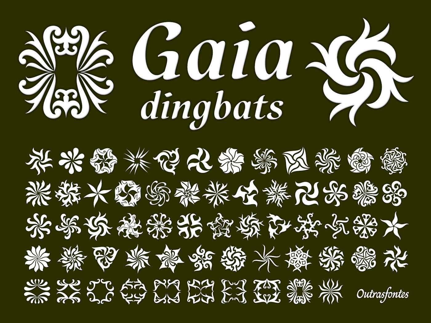 type Typeface dingbats ornamental pattern decorative font ornament organic Nature