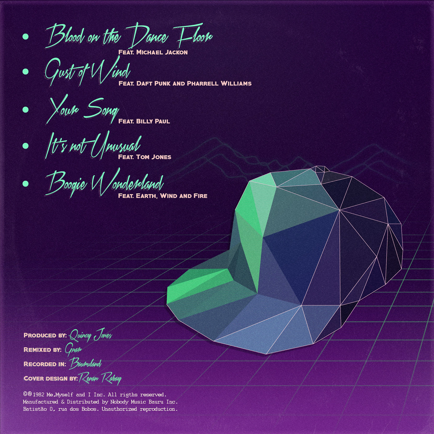 cd Low Poly Retro cover tecno text effect