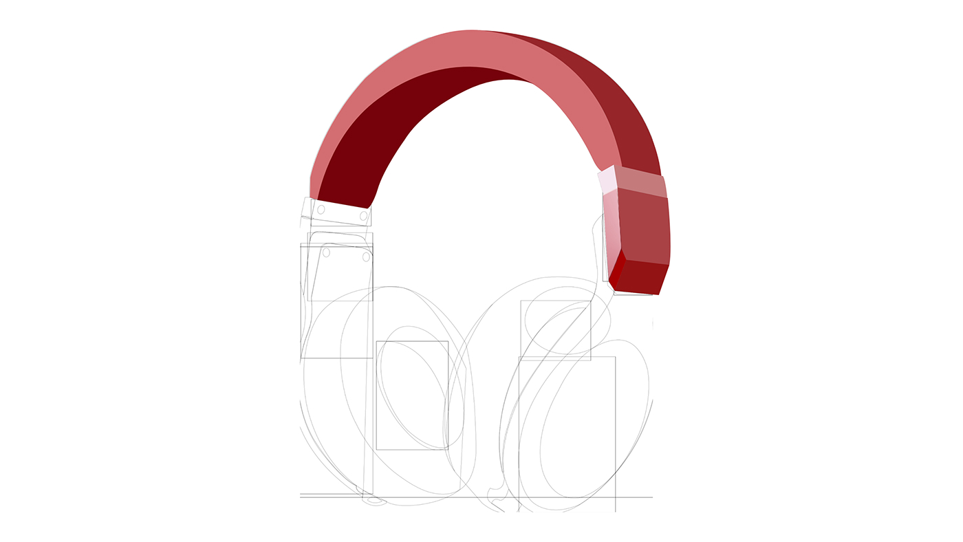 vector ILLUSTRATION  headphones Vectorial realistic draw Drawing  draw brushes design product