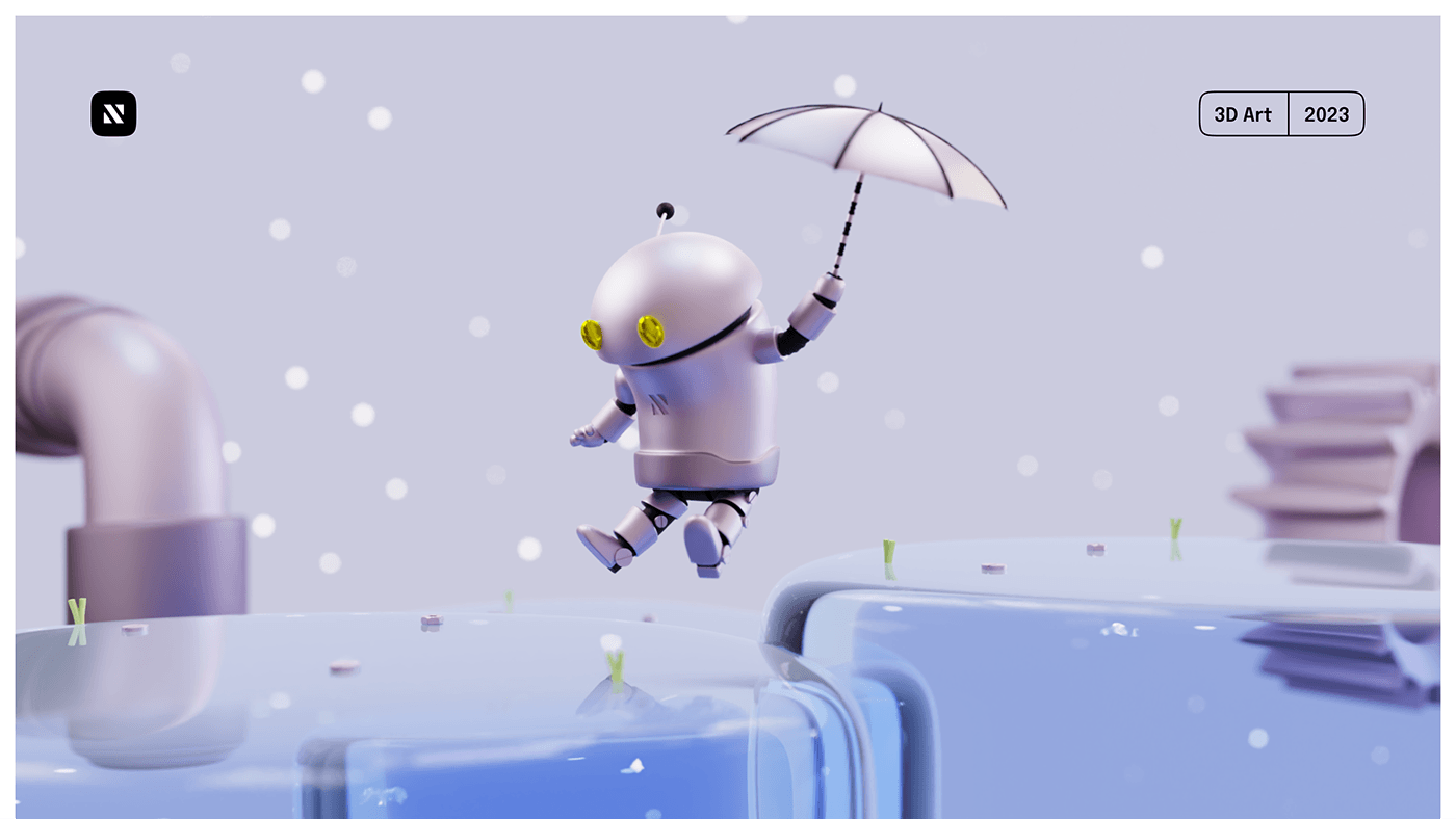 3D ILLUSTRATION  Digital Art  Character design  blender Render animation  robot