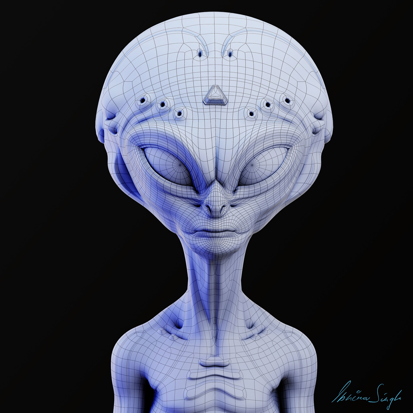 3D 3d modeling alien Character design  concept game