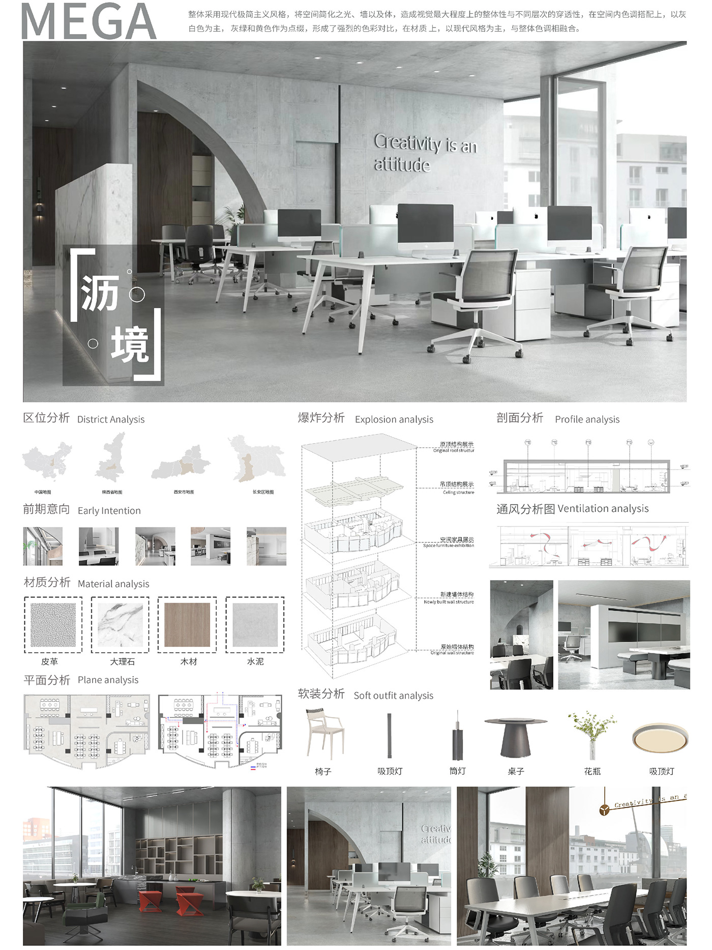 作品集 办公空间设计 学习中 室内展板 室内排版 室内设计 环境艺术设计 空间设计