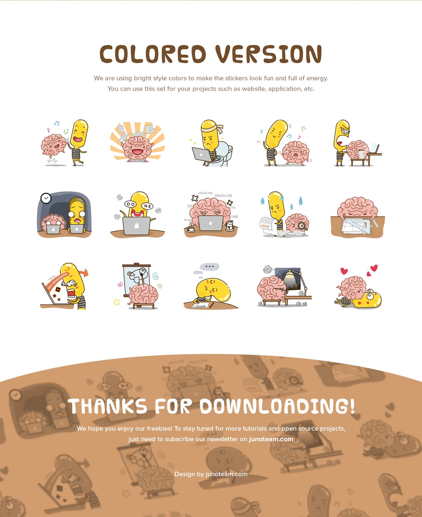 junoteam freebies sticker free emoji emotion Icon idea brain designer creative