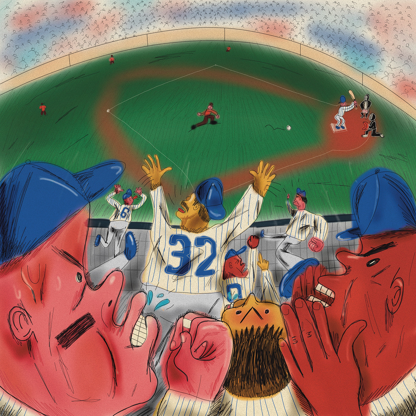 ILLUSTRATION  editorial Drawing  sport baseball colour Procreate New York Times Editorial Illustration Digital Art 