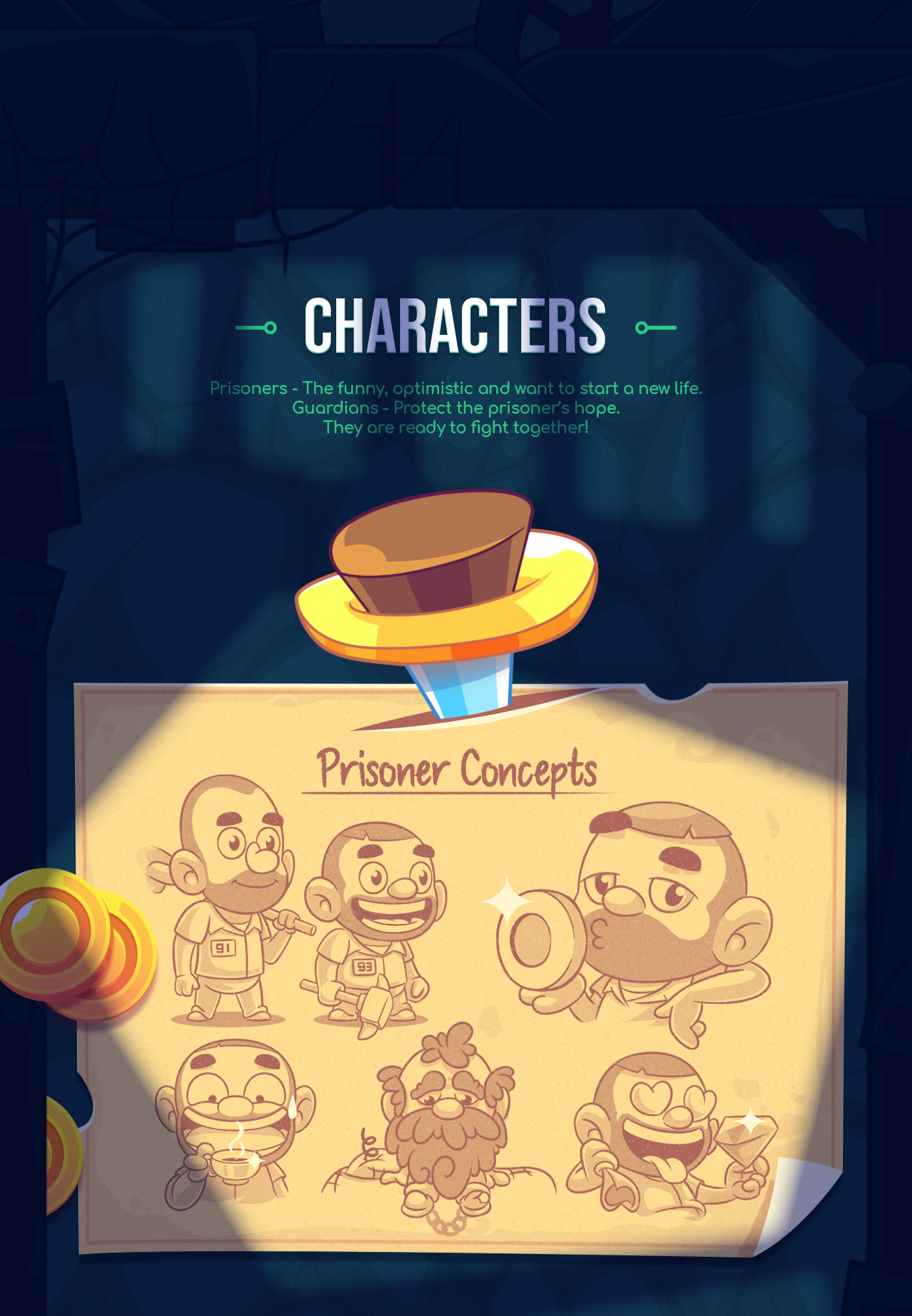 game design  Game Animation Cartooning  Prisoner Idle game Game Assets game ui game mobile game character iKame