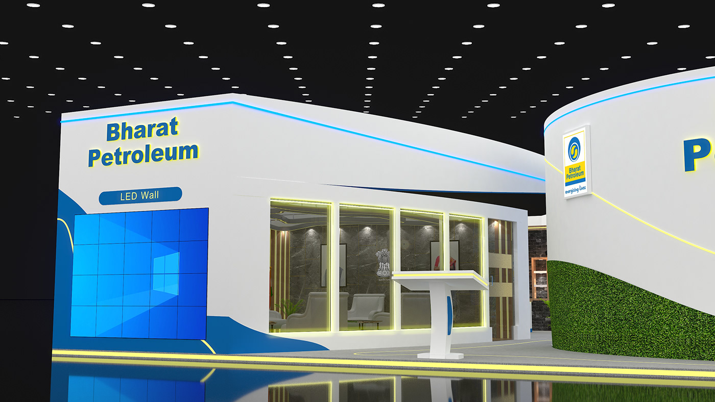 4 side open Stall exhibtion Stand Exhibition  booth 3D Render 3ds max vray