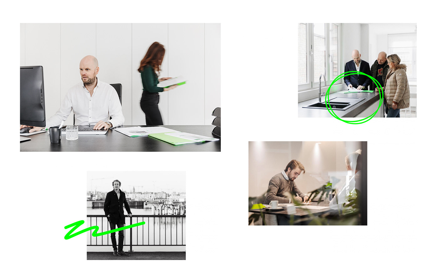 Belgian Design green human immo markers motion Photography  real estate rebranding