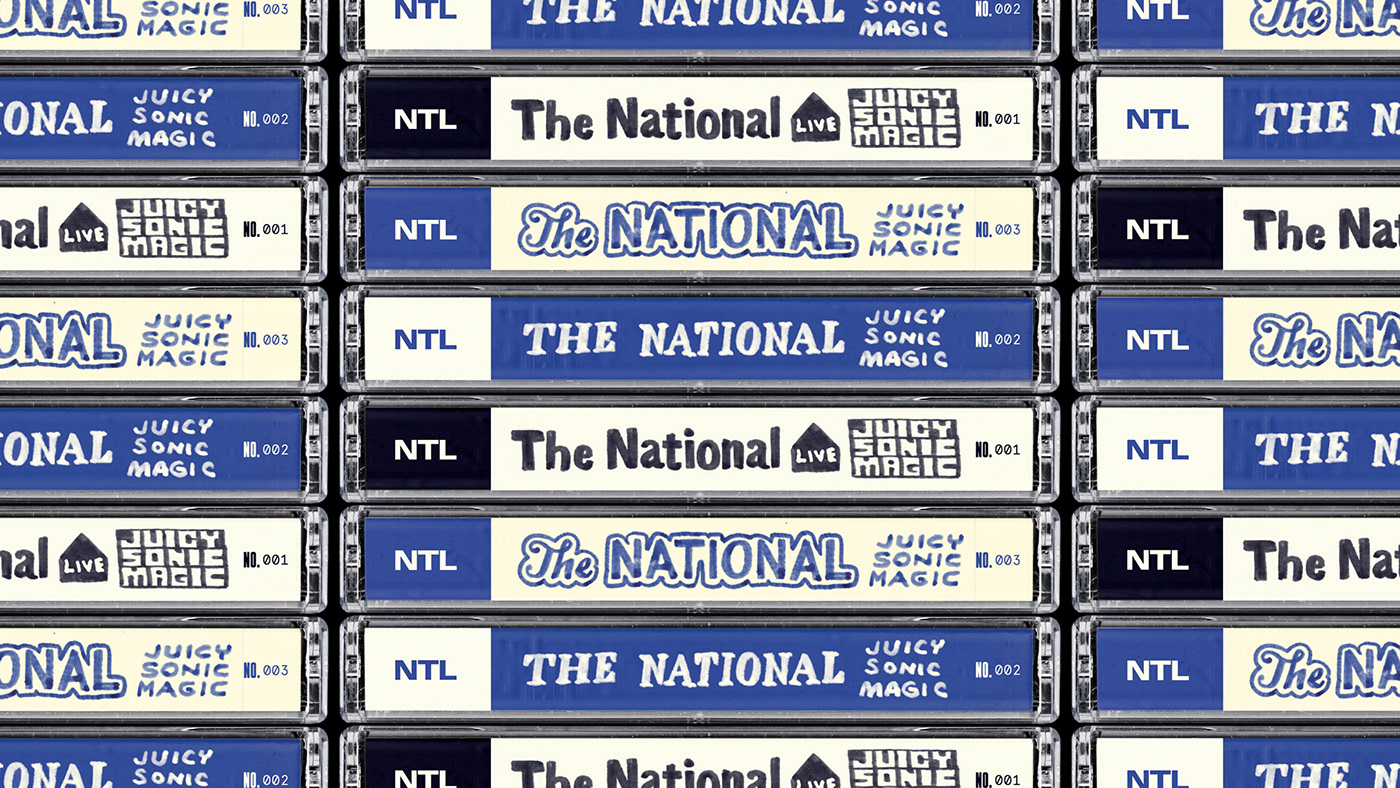 box set cassette handwriting Retro the national vintage Layout music Packaging typography  