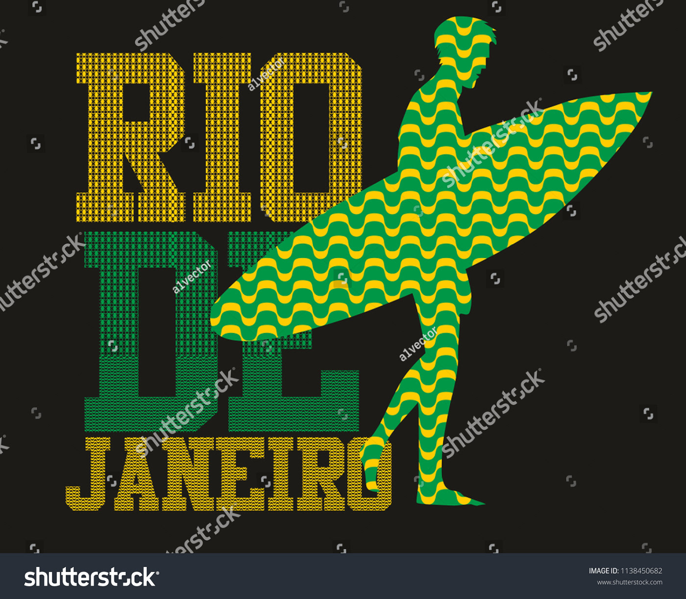 copacabana Brazil vector Surf graphic tees tshirt print Embroidery pattern