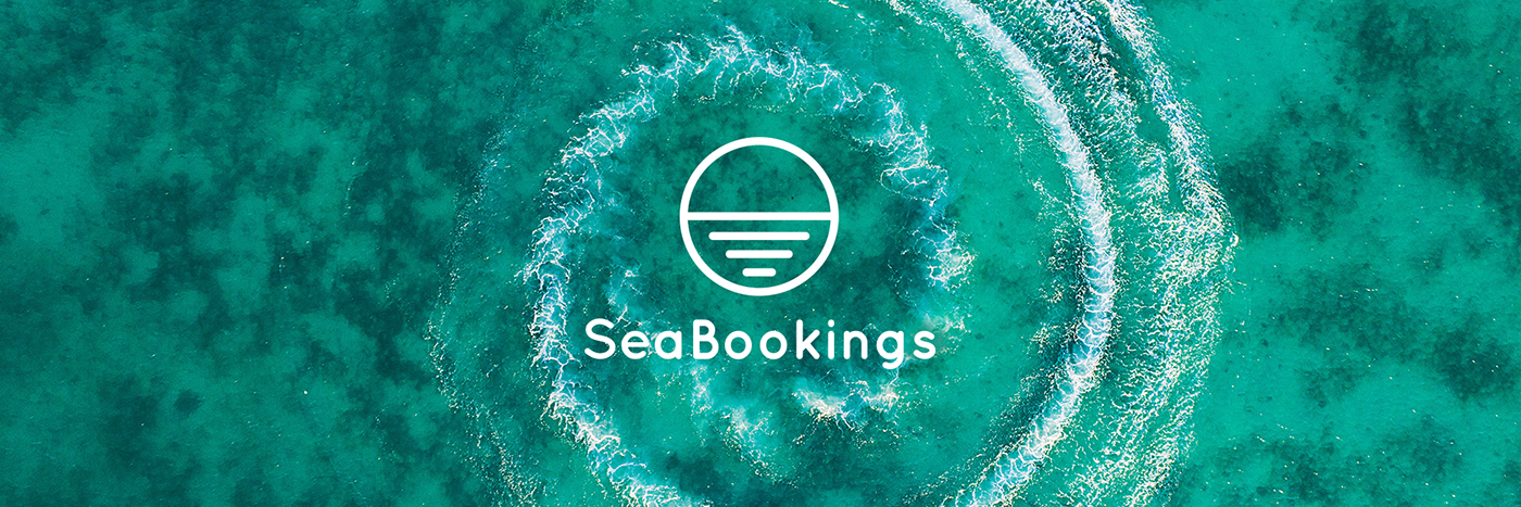 SeaBookings branding  Platform Booking logo UI/UX Website brand blue sea