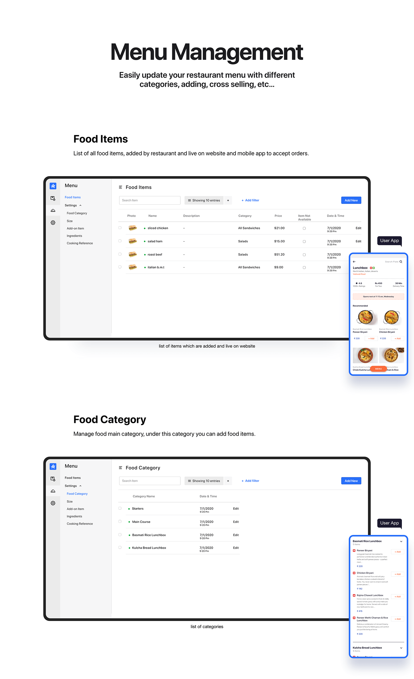 admin panel branding  dashboard delivery app design Mobile app restaurant UI ux Web Admin