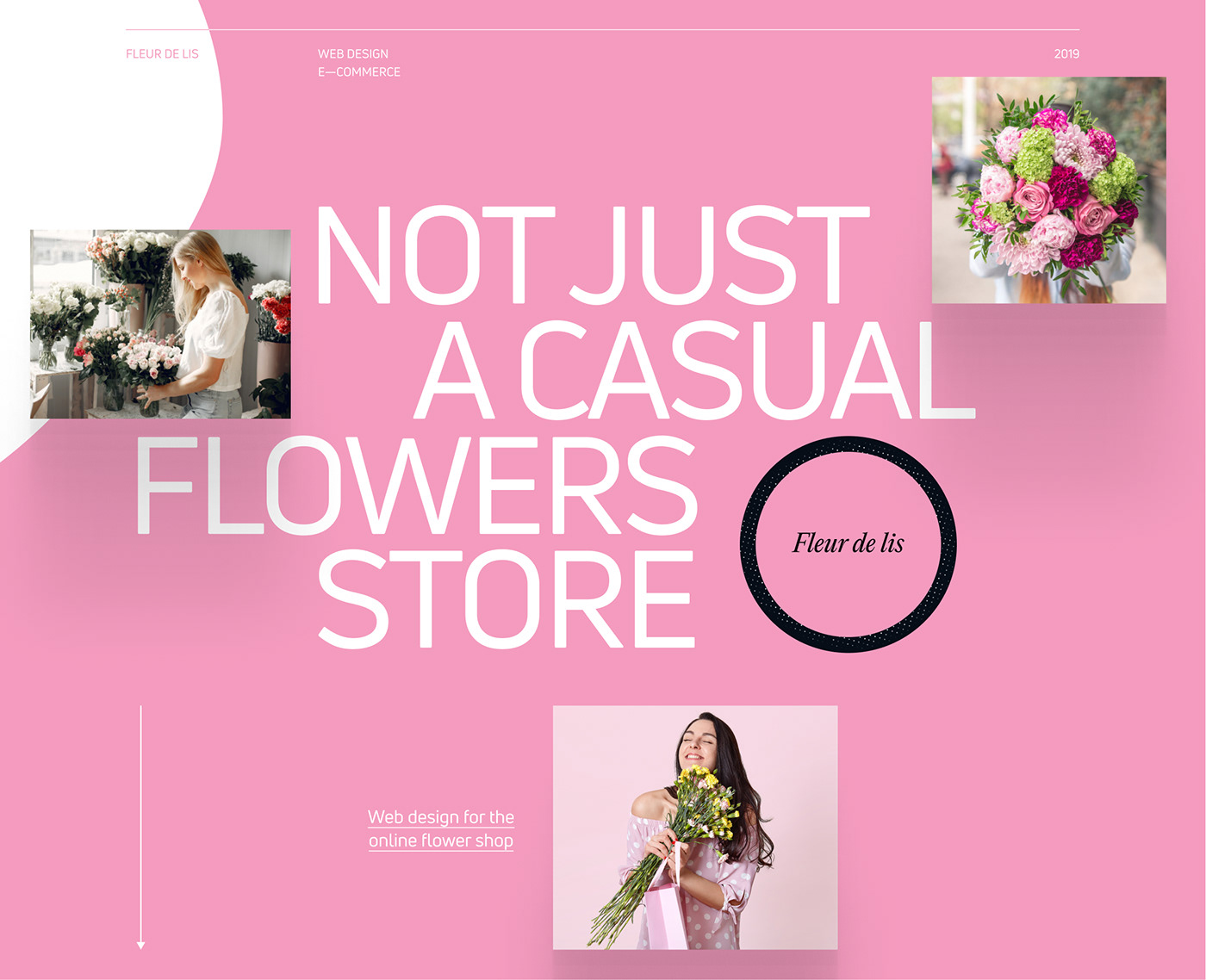 boutique Ecommerce elegant Flowers landing page UI ux Web Website