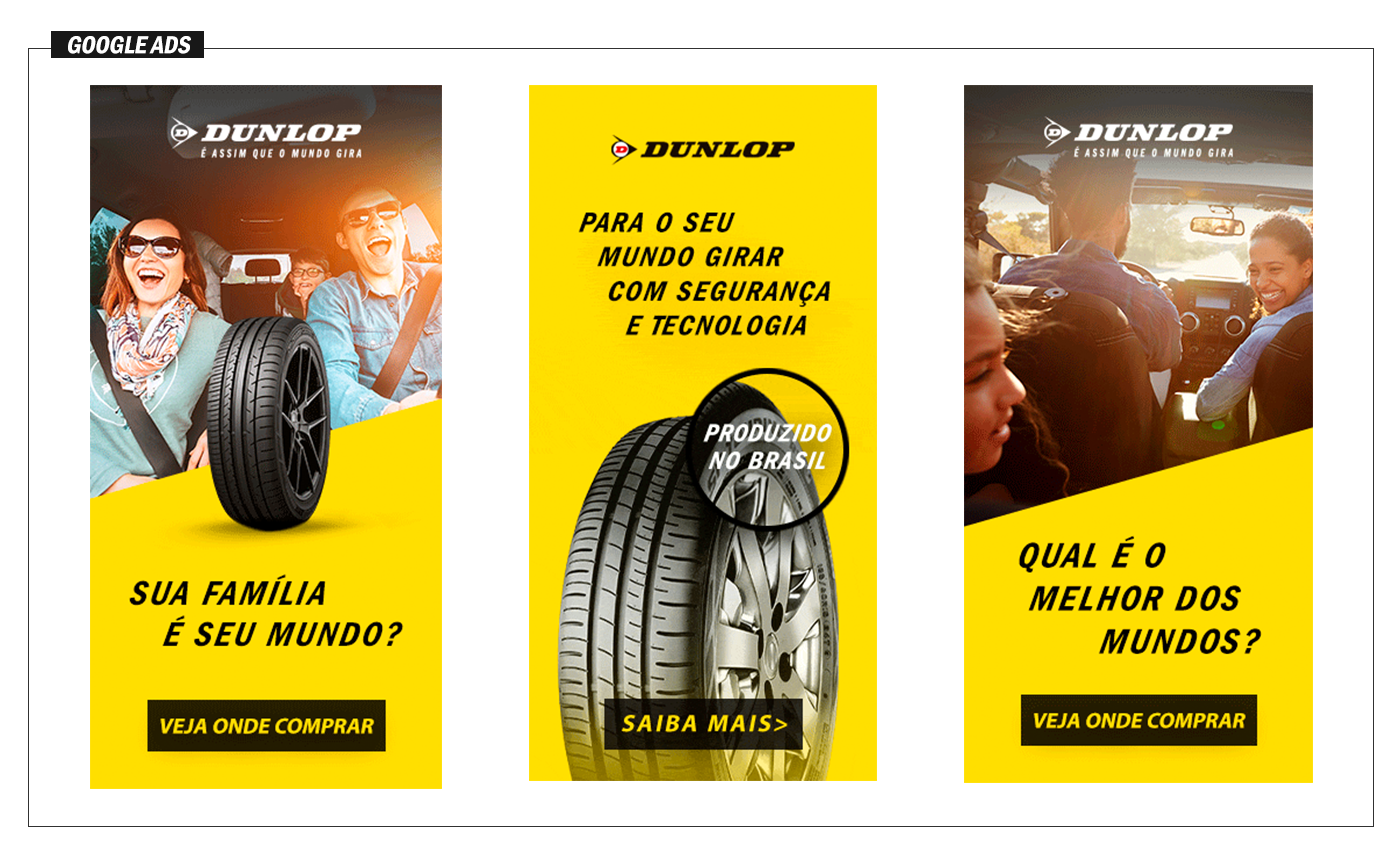 Socialmedia midia ads pneus Dunlop marketing   yellow