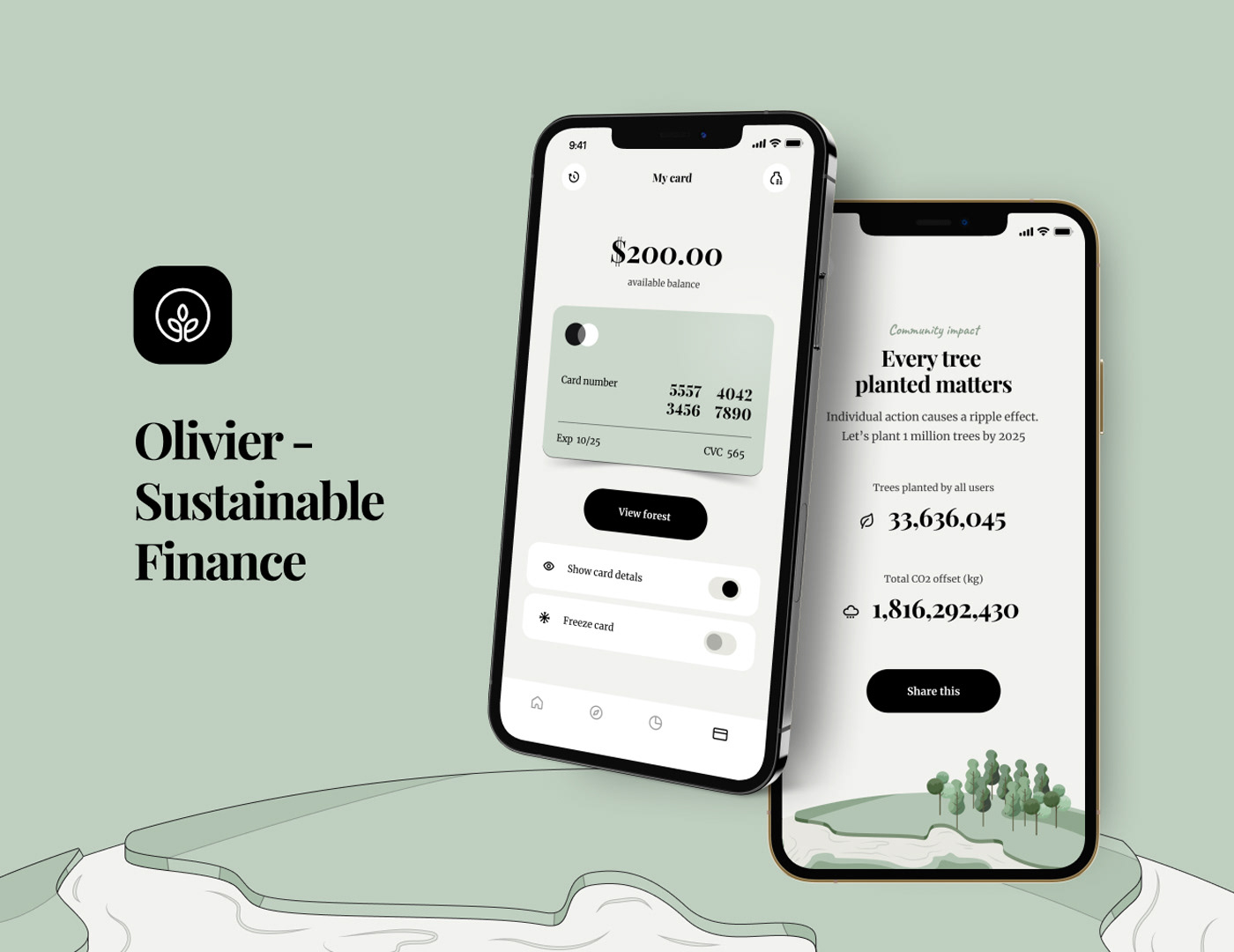 Olivier is sustainable investing app that takes a company or investment's impact on the environment