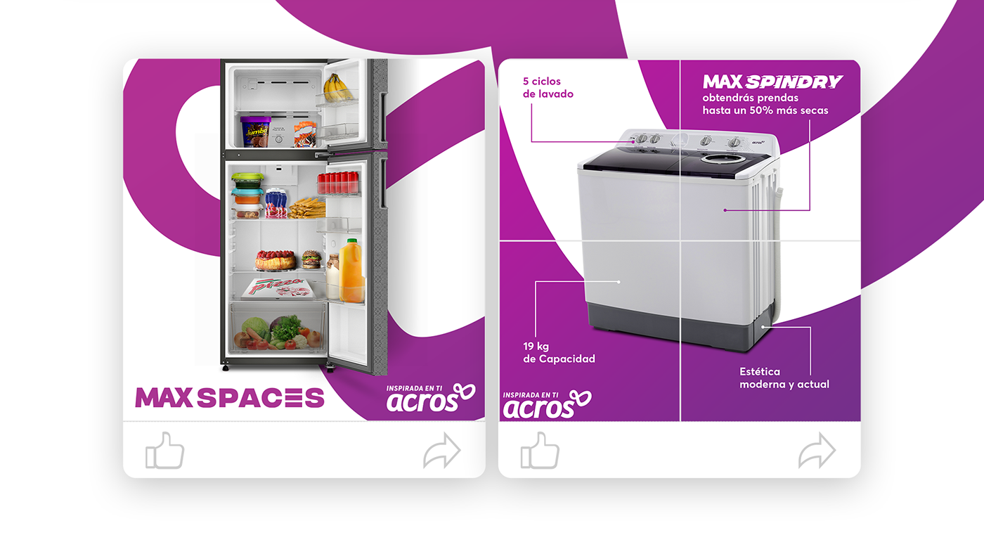 Advertising  Blancos electrodomesticos fridge laundry social media stove