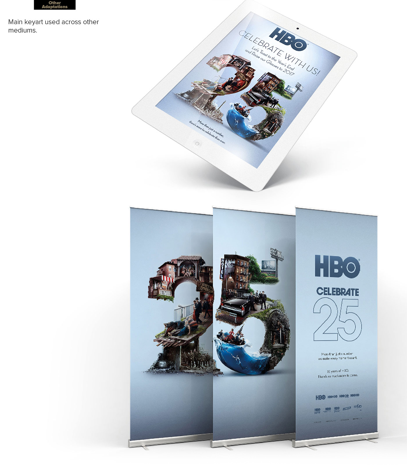 ars thanea 25th HBO Asia typography   No 25 anniversary hbo Game of Thrones Sopranos entourage
