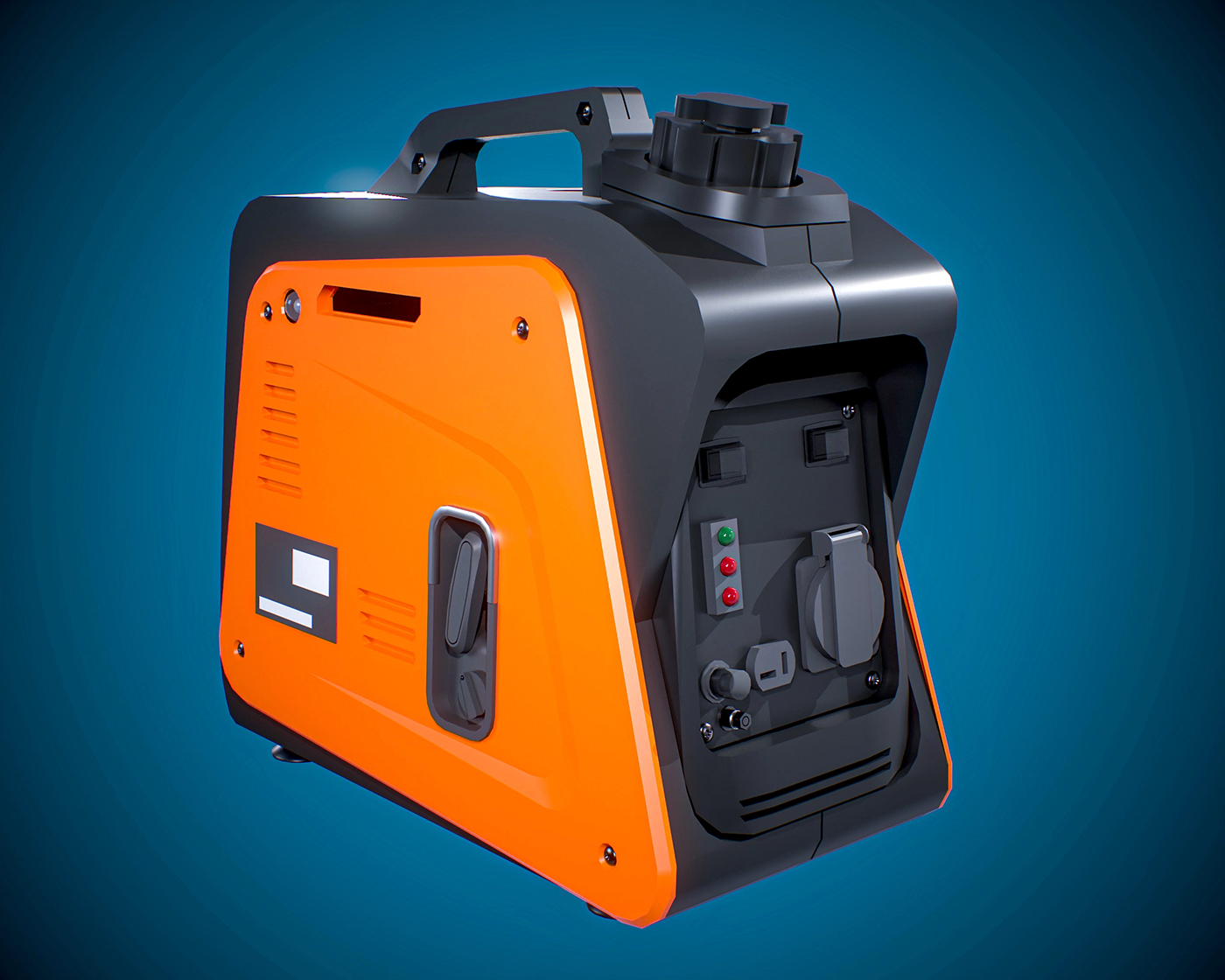Generator floodlight equipment sandblast props visual 3D model