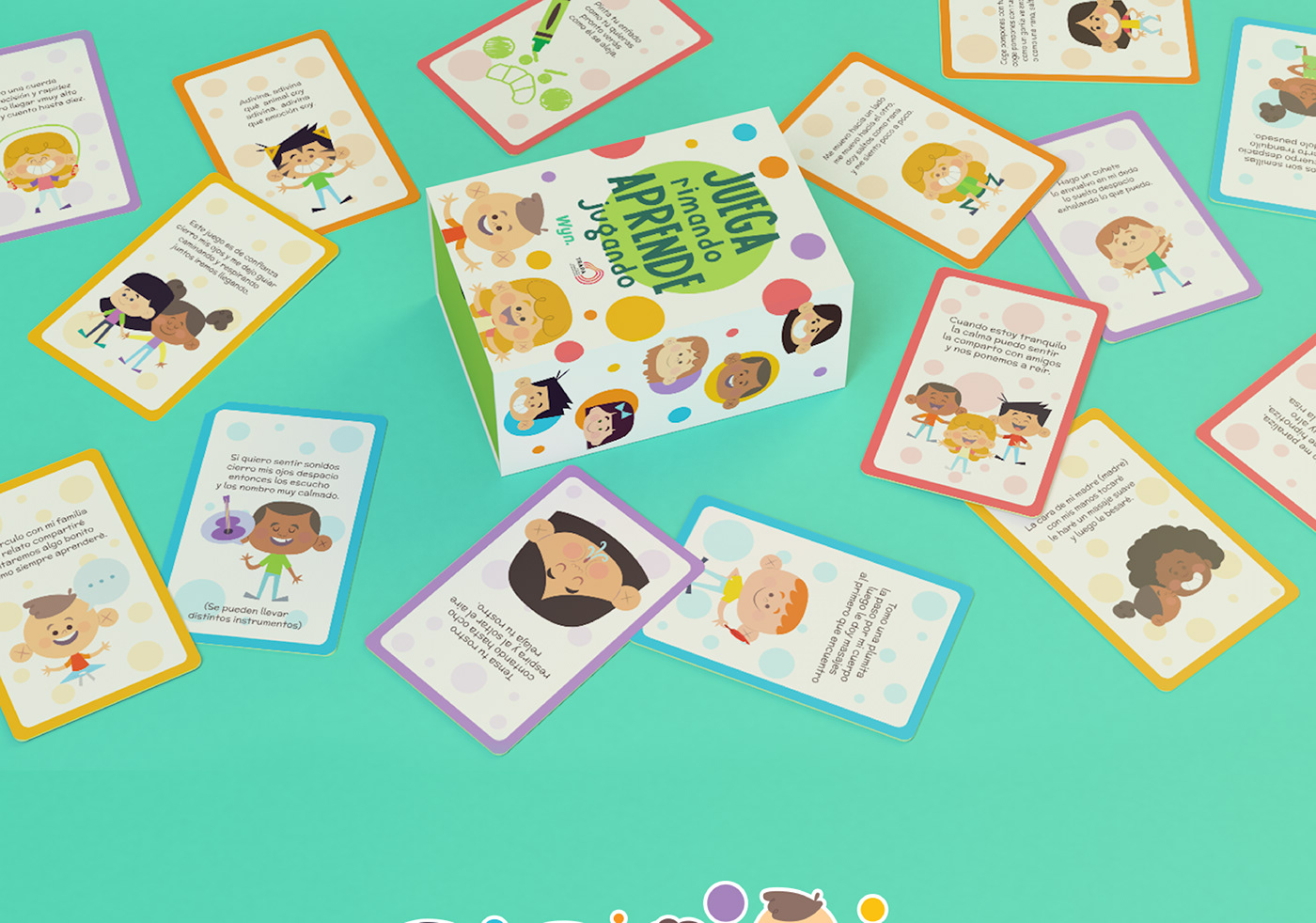 card game children's illustration Family Game game design  Illustation kids game mindfulness Playing Cards Yoga for Kids cinema 4d