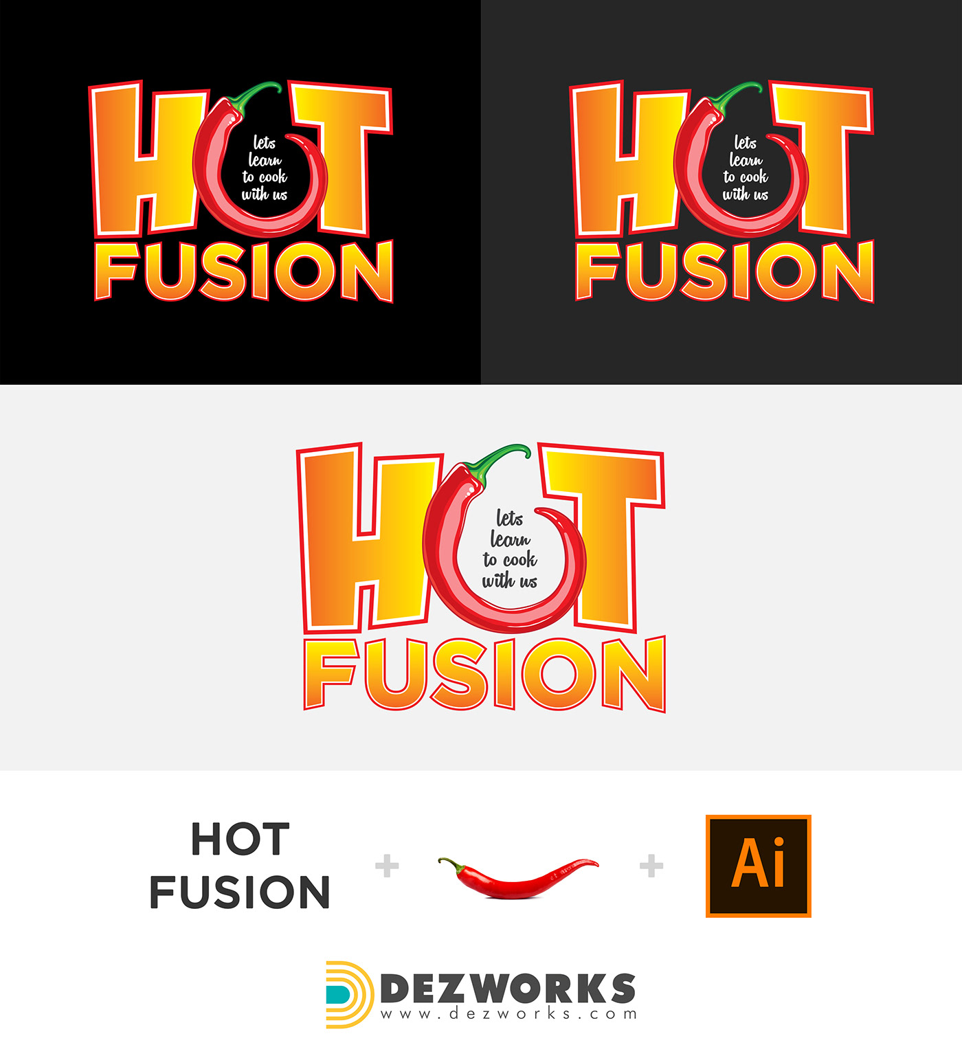 logo symbol branding  graphic design  Logo Design Calligraphy   typography   hot fusion youtube dezworks