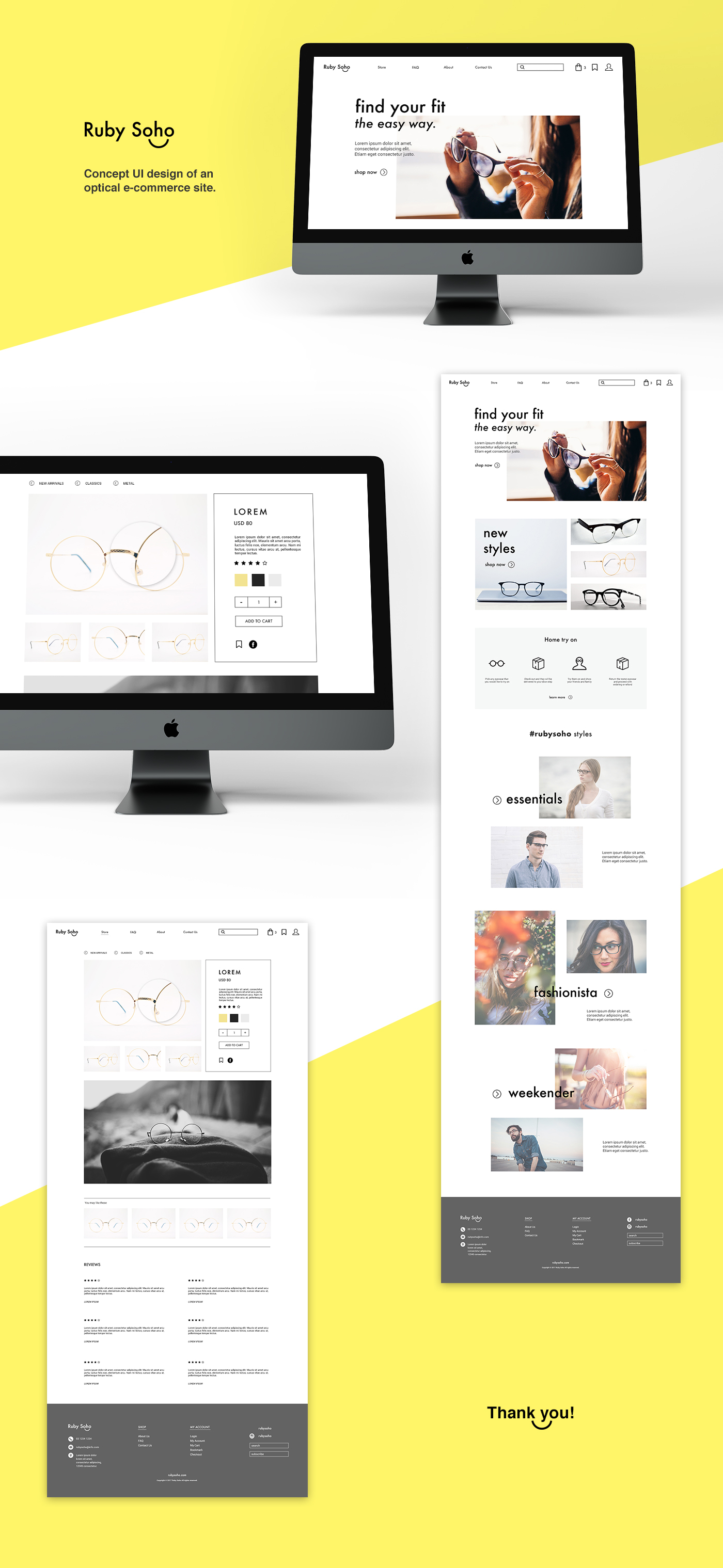 optical eyewear UI Website e-commerce onlinestore glasses