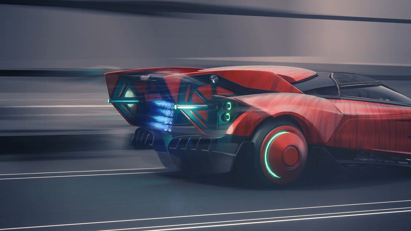 automotive car custom design Cyberpunk futuristic HardSurface Pagani supercar Vehicle akira