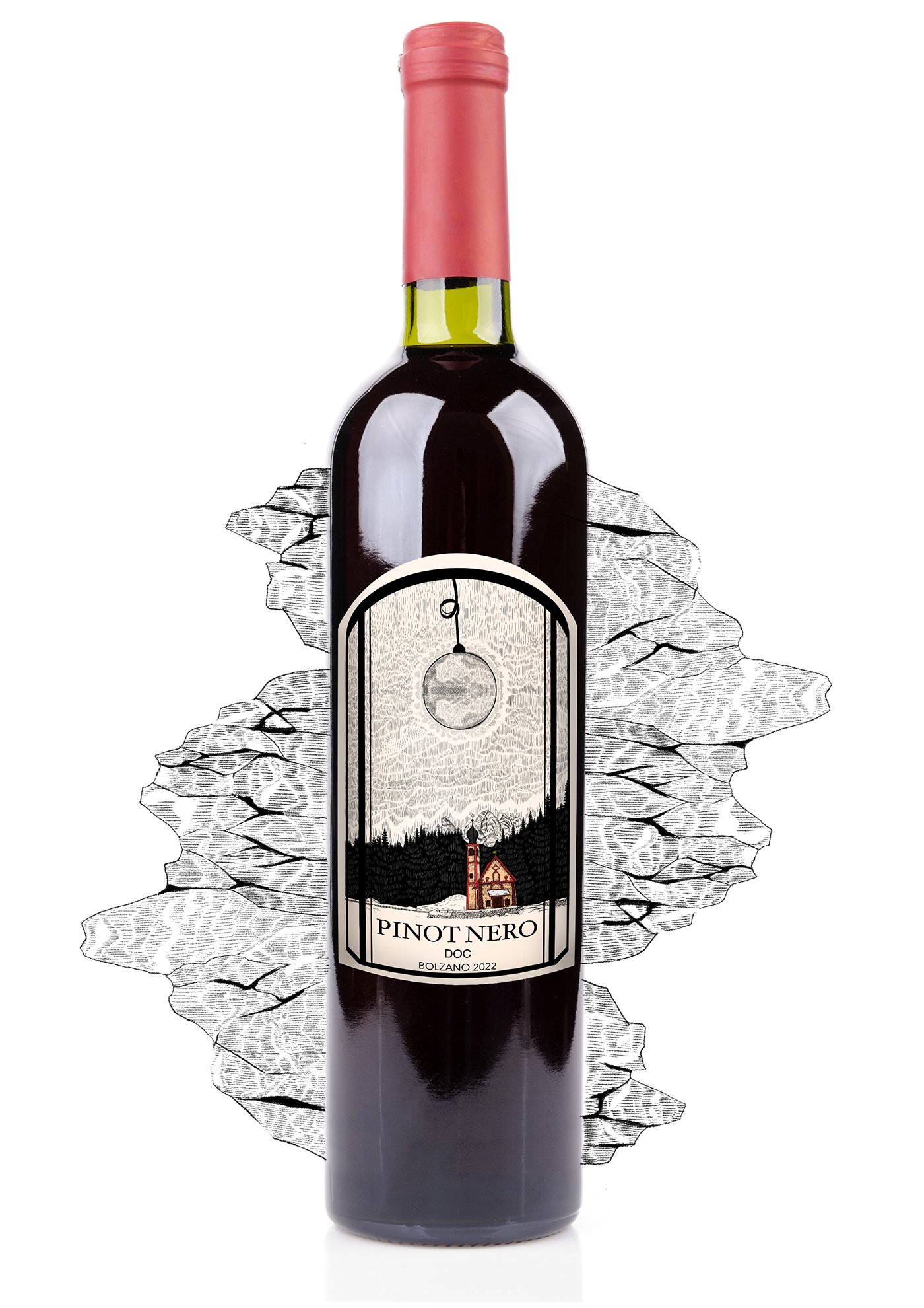 bolzano Dolomiti Italy Label label design Packaging wine Wine Bottle wine label
