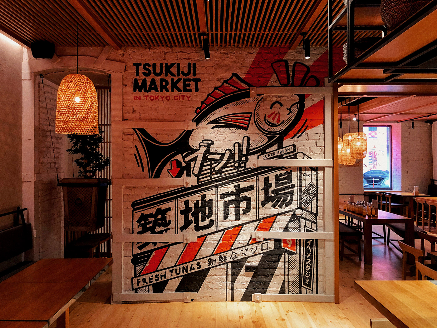 paiheme paiheme studio torisho restaurant wall Paintings ILLUSTRATION  japanese art vintage