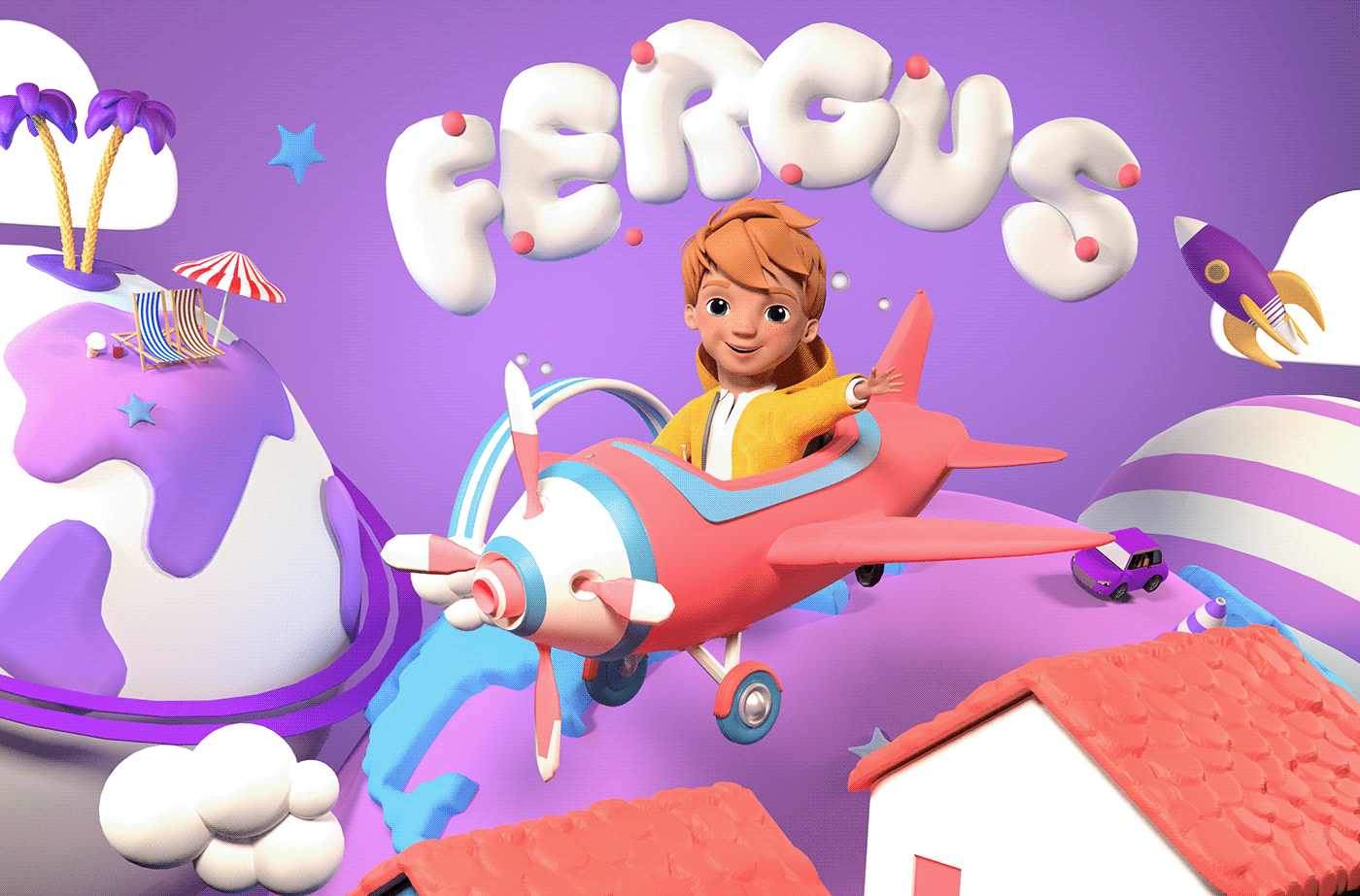 3D animation  boy cartoon Character design  Fergus
