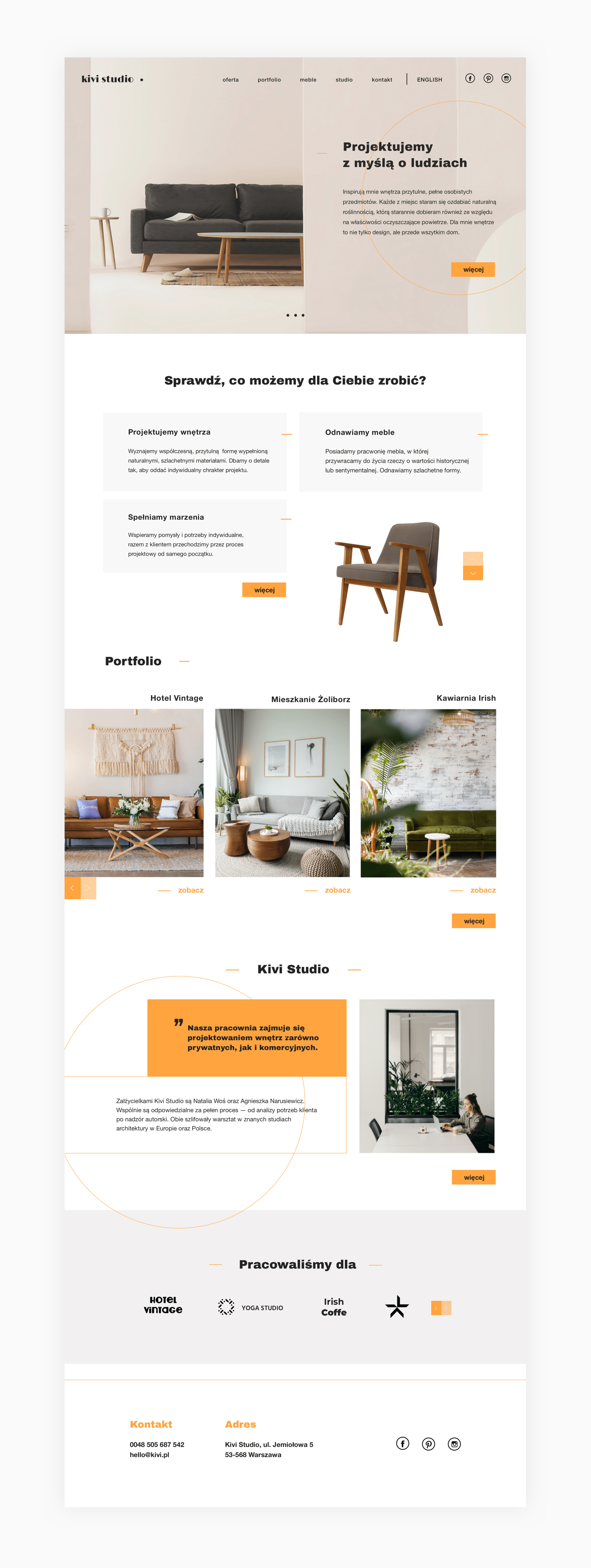 interior design studio, web design, UI challenge