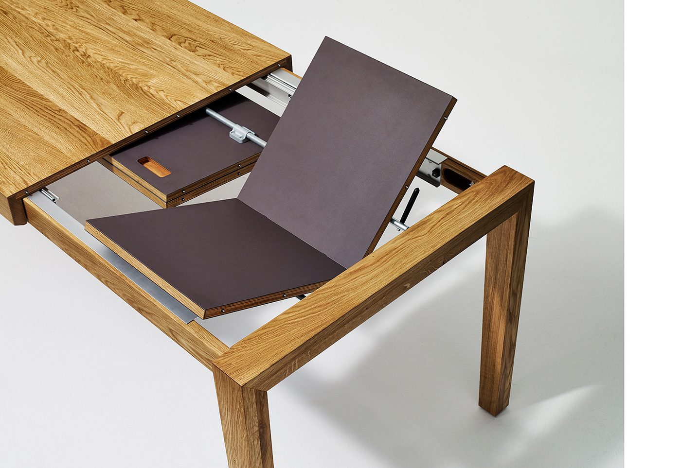 solid wood  table  handcrafted  extendable natural finish dinning table ausziehbar Tisch sixay sixay furniture ausziehtisch