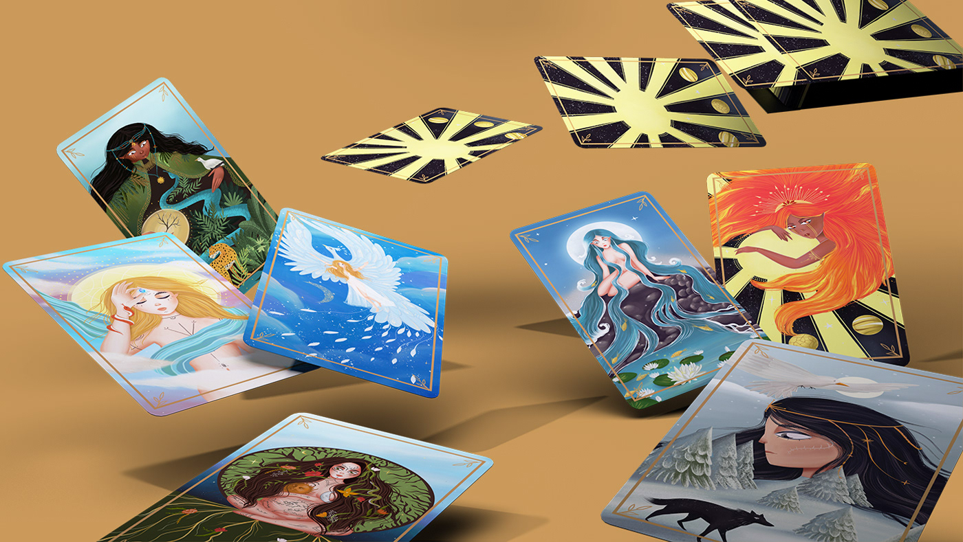 animal art artpeace boardgame cards Ecology ILLUSTRATION  Playing Cards tarot tarot deck