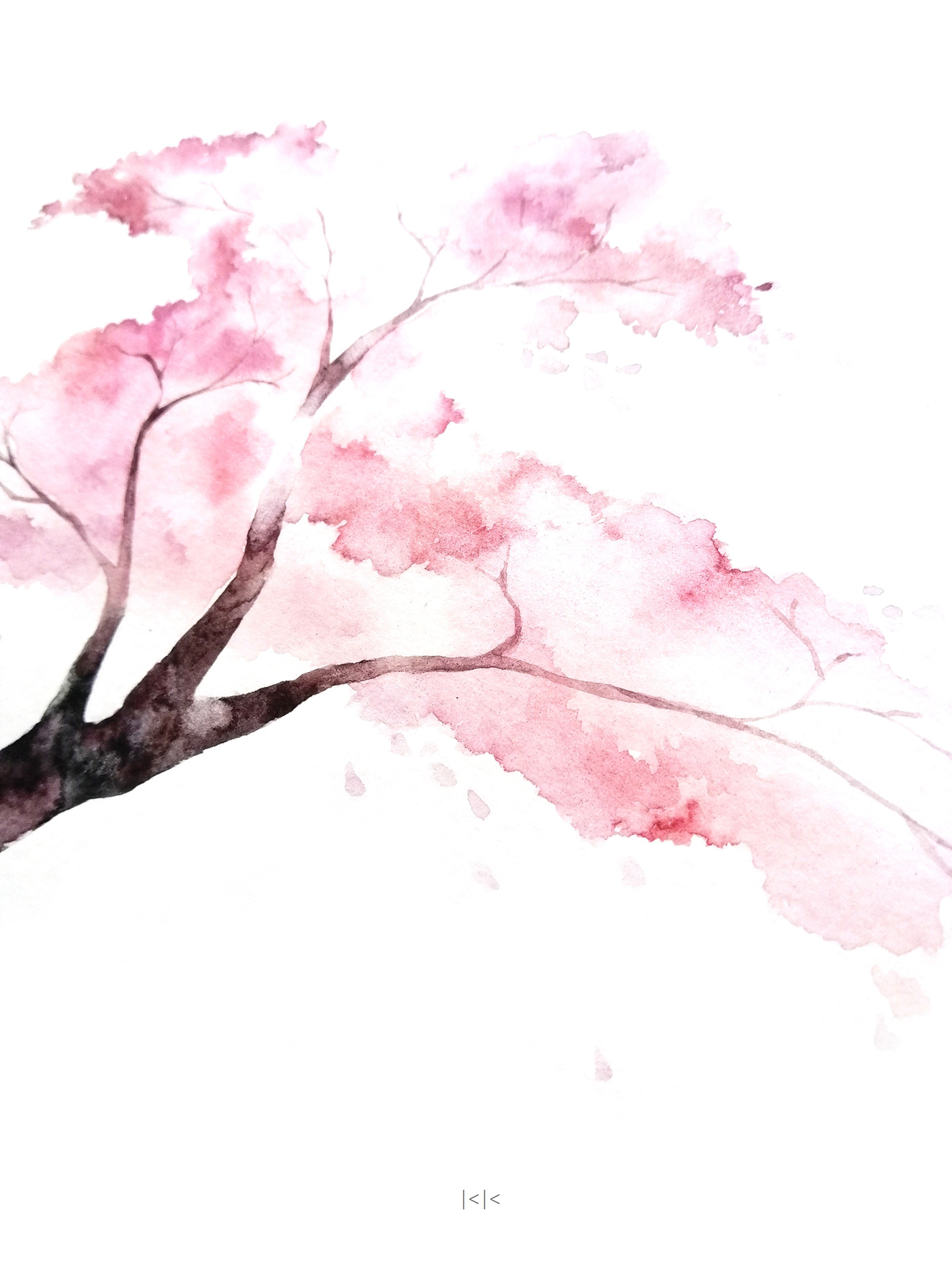 flower art knyshksenya watercolor girl sakura sketch garden