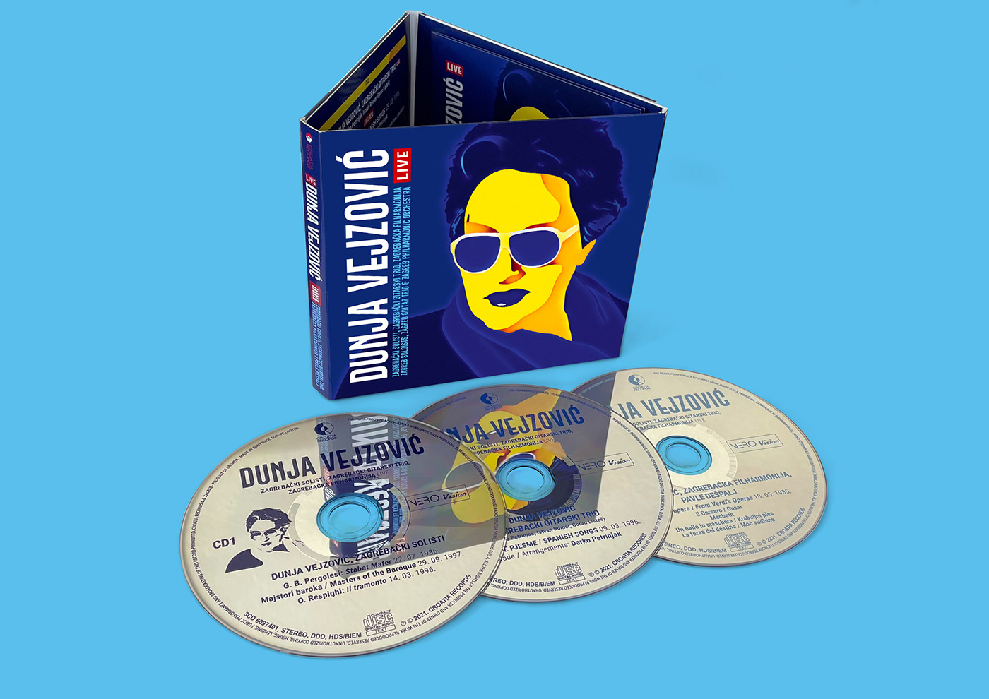 cd digipak classical music cover design croatia records diva Dunja Vejzovic mezzo-soprano opera soprano triple cd box