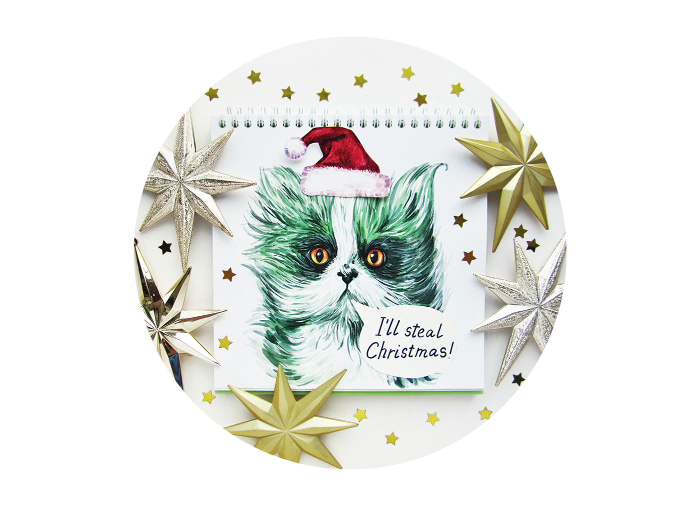 dog Cat Pet watercolor draw Fun Christmas xmas holidays happy