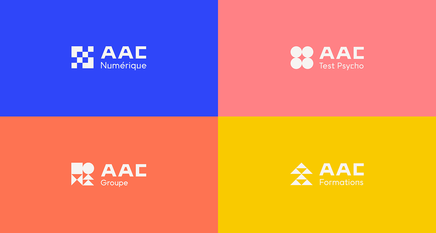 brand identity colorfull digital formation geometric modern playfull psychology Simple shapes test