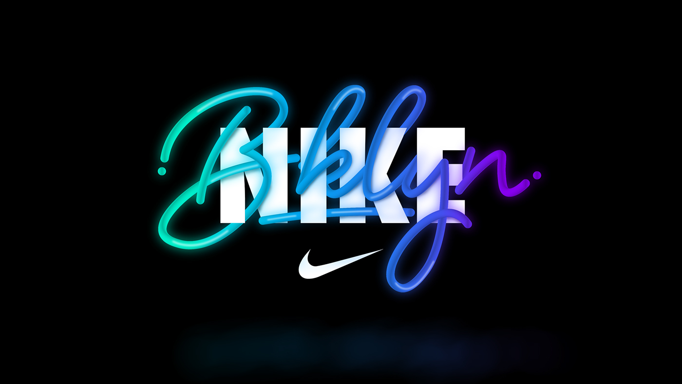Adobe Portfolio Nike 80's neon design glow The Art Institute of New York city John Barnes graphic design 