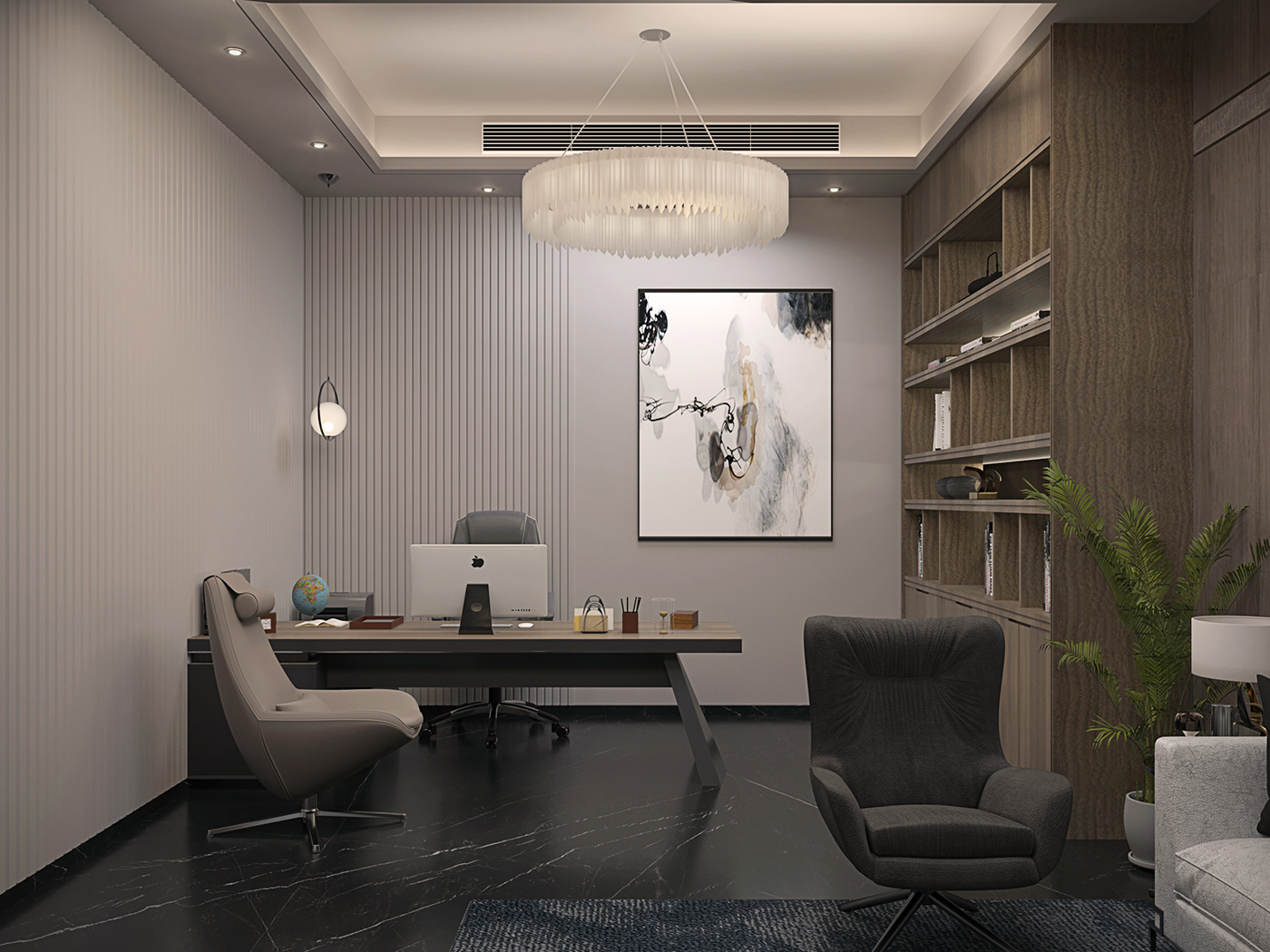 Interior design 3dmax Office Office Design Office interior architecture vray modern secretary
