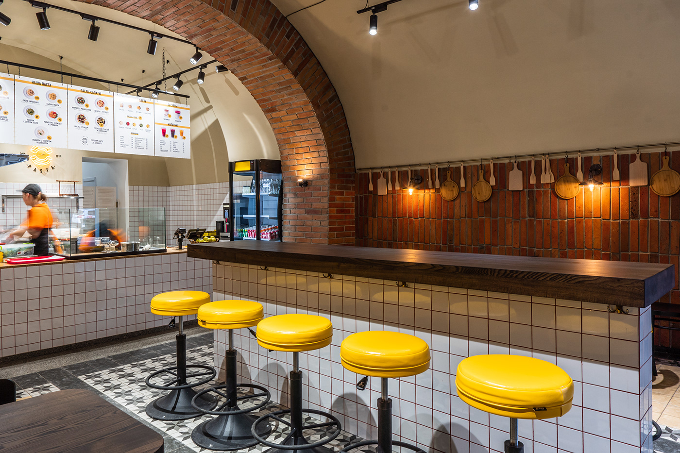 fastcasual fastfood Pasta bar restaurant dining casual modern brick Pizza