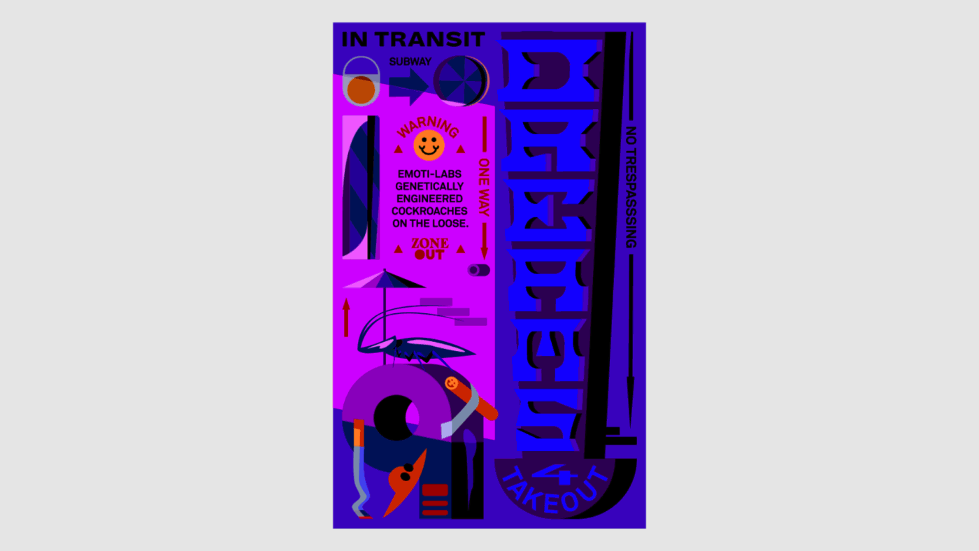 animation  design color ILLUSTRATION  type city commute art graphics poster