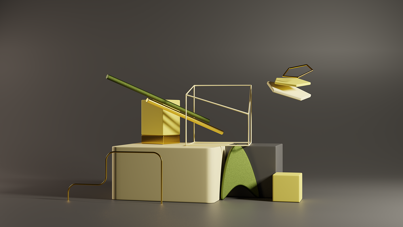blender CGI abstract Cyclesrender rendering 3D surreal geometry shapes studio