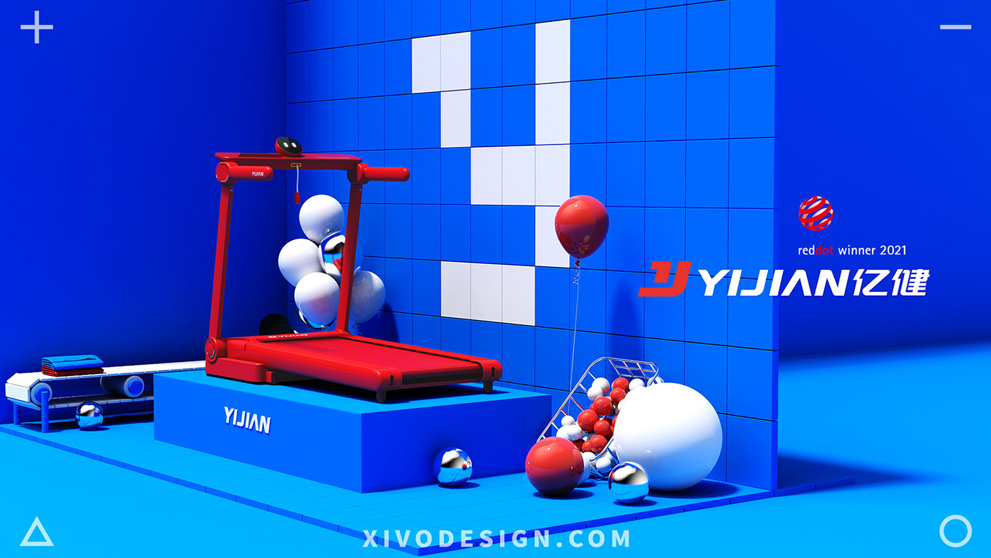 3D design fitness equipment gym industrial design  product design  Render sport Structure Design Treadmill