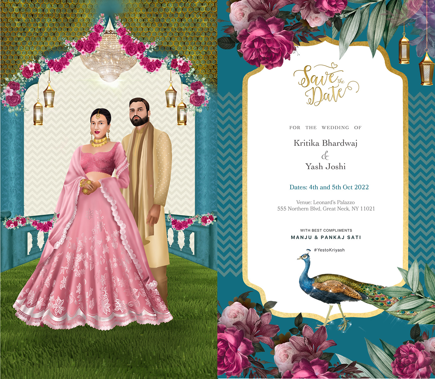 couple couple illustration ILLUSTRATION  indian illustration indian wedding luxury save the date weeding weeding design weeding invitation