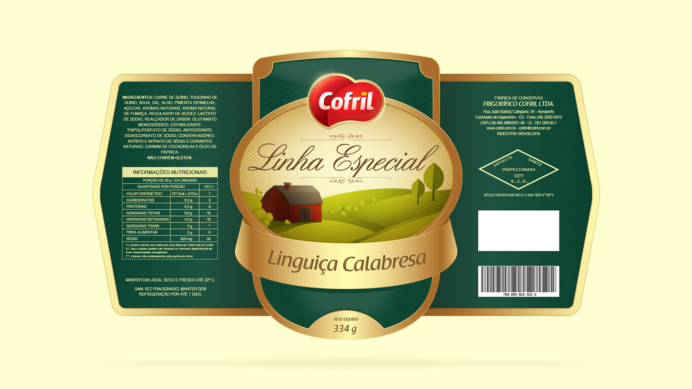 cofril Label sausage vector farm barn smoked sausage package packaging design packagingserved packing