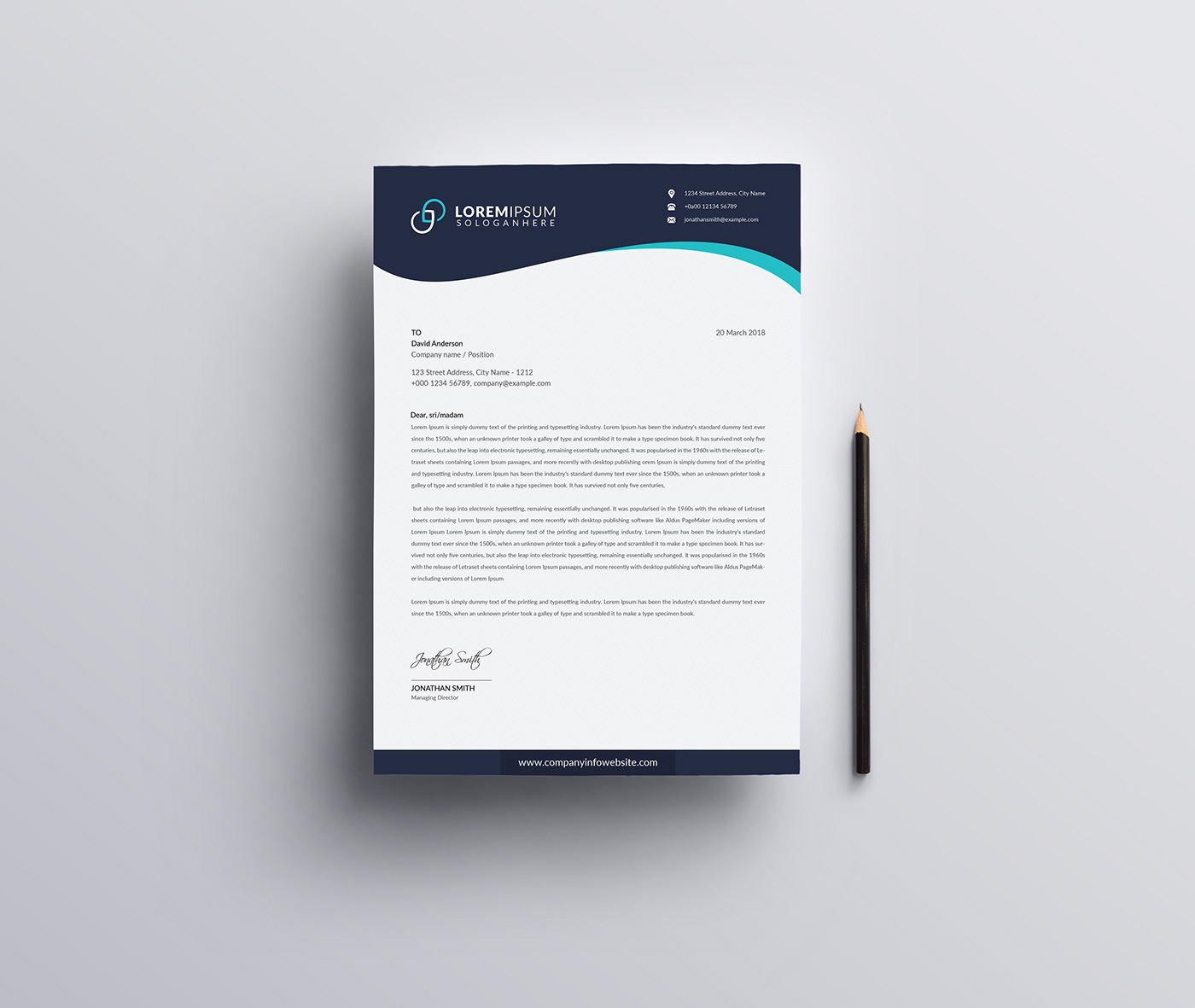 blue Business Letterhead corporate Corporate Identity corporate letterhead creative creative letterhead elegant folder green