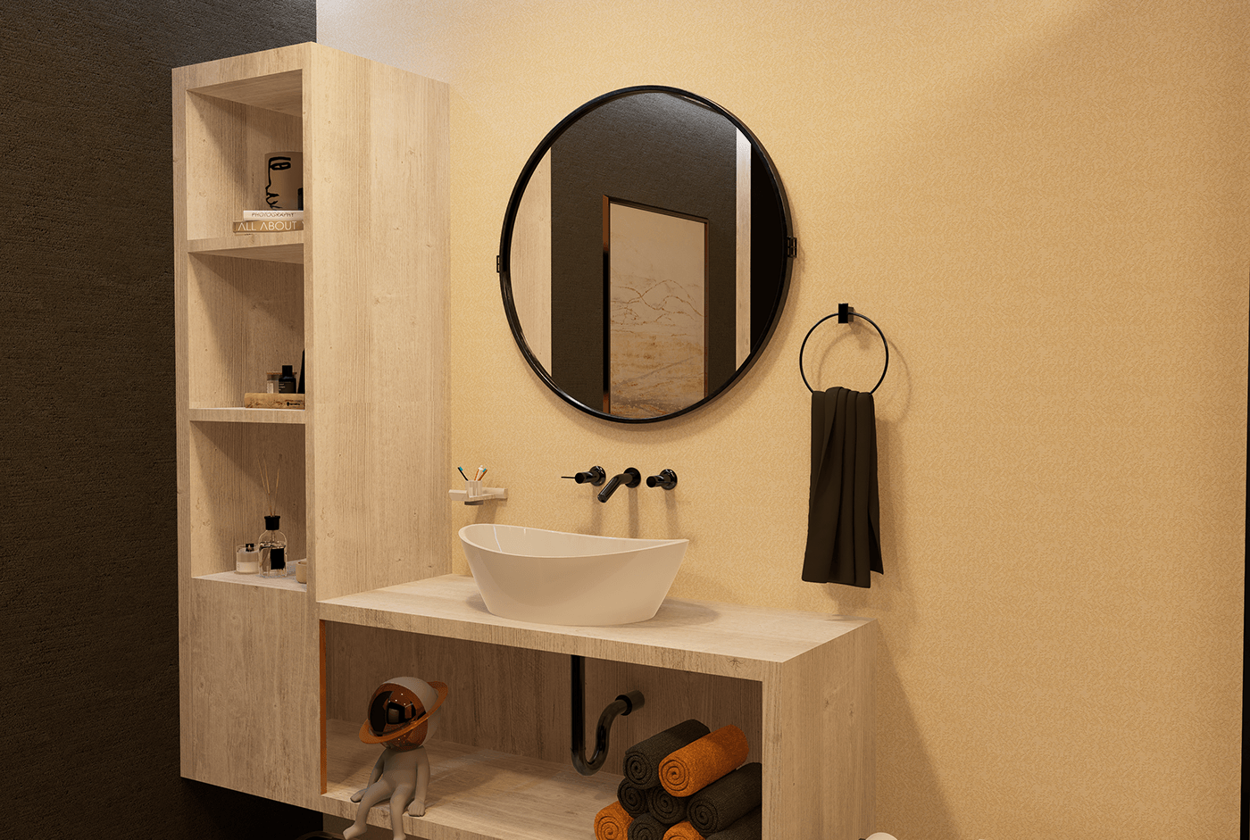 Render modeling 3d bathroom modern D5 Render architecture interior design  visualization 3D